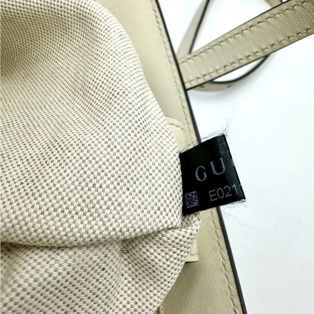 Auth Gucci Small Marmot Limited Edition Cream Leather 2way Tote Bag Preloved Ex+